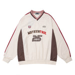 Retro V-neck casual sweatshirt