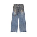 做舊直筒牛仔褲