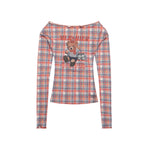 Retro cute plaid long sleeves