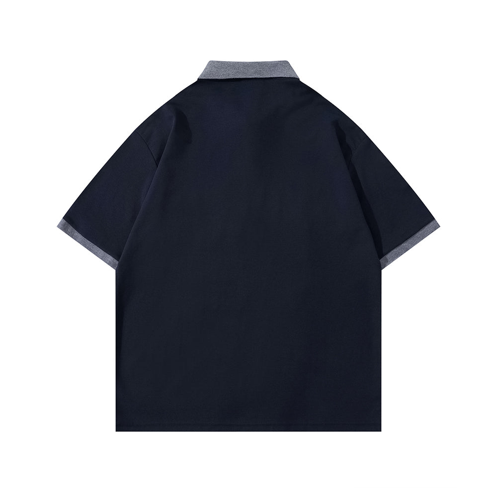 Contrast color foam print short sleeves