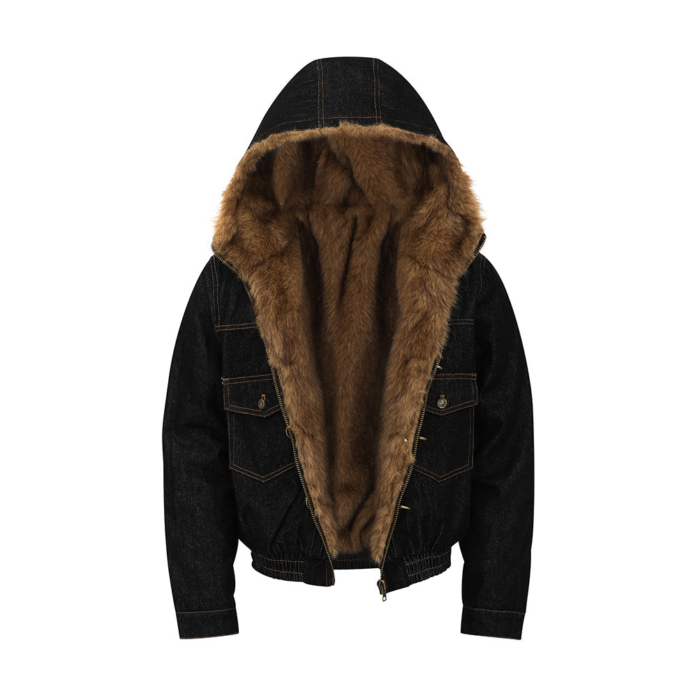 Retro hooded cotton jacket