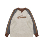 復古撞色拼接毛衣