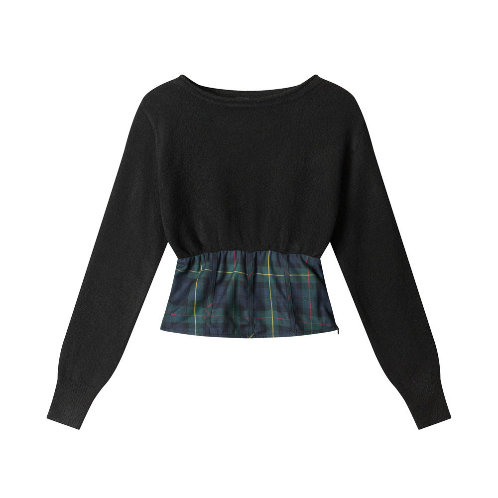 짧은 패치워크 스웨터 (여성용)