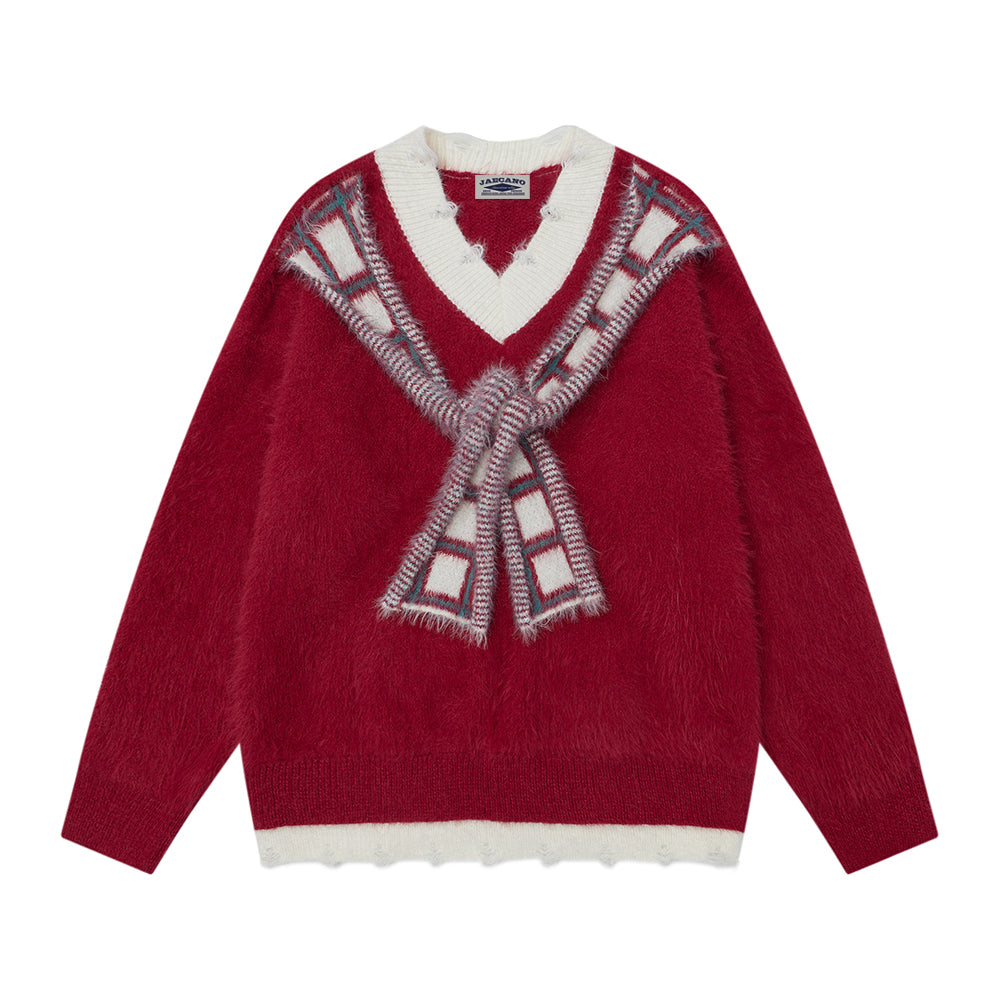 Retro Christmas Contrast Sweater