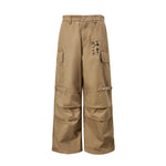 Retro distressed large pocket cargo pants
