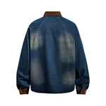 Distressed washed casual jacket