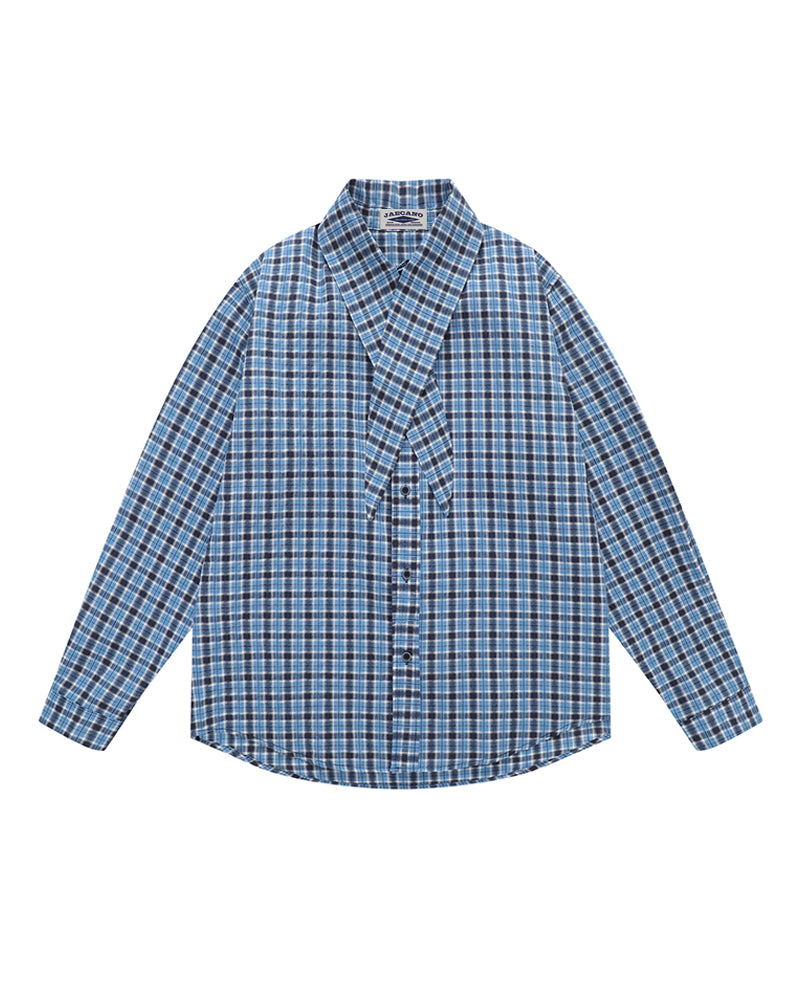 plaid long-sleeved shirt
