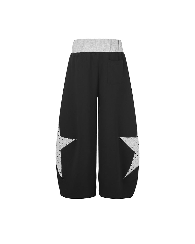 Contrast color patchwork casual pants