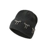 可愛蝴蝶結針織帽