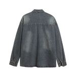 Vintage distressed denim long sleeve shirt