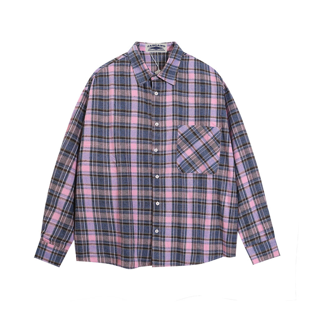 vintage plaid long sleeve shirt