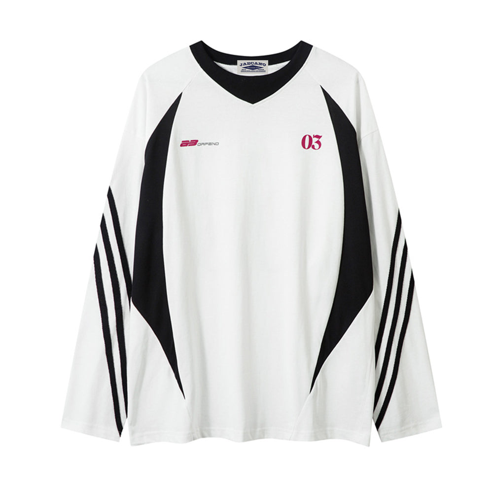 Retro striped sports style long sleeves