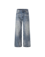 Retro washed denim jeans