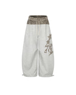 patchwork wide-leg scimitar pants