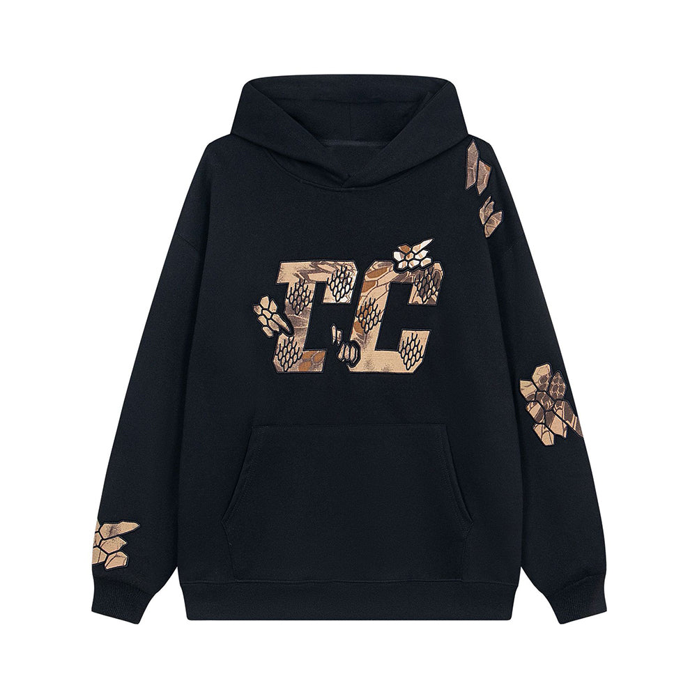 Retro hooded pullover sweatshirt