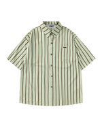Simple striped short-sleeved shirt