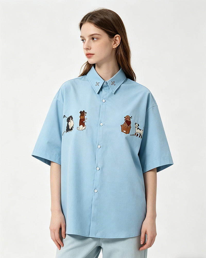 Cute Puppy Short Sleeve Shirt