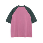 레터 프린트 컬러블록 반팔