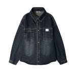 復古簡約牛仔長袖襯衫