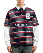 撞色假兩件長袖