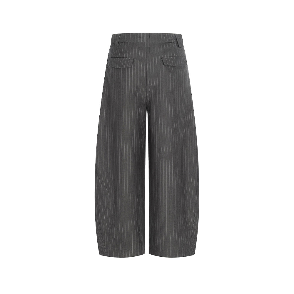 Vertical striped straight-leg pants