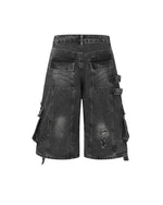 Distressed ripped shorts