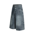 水洗絲帶牛仔褲