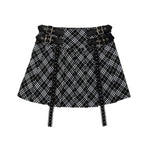 retro patchwork plaid skirt