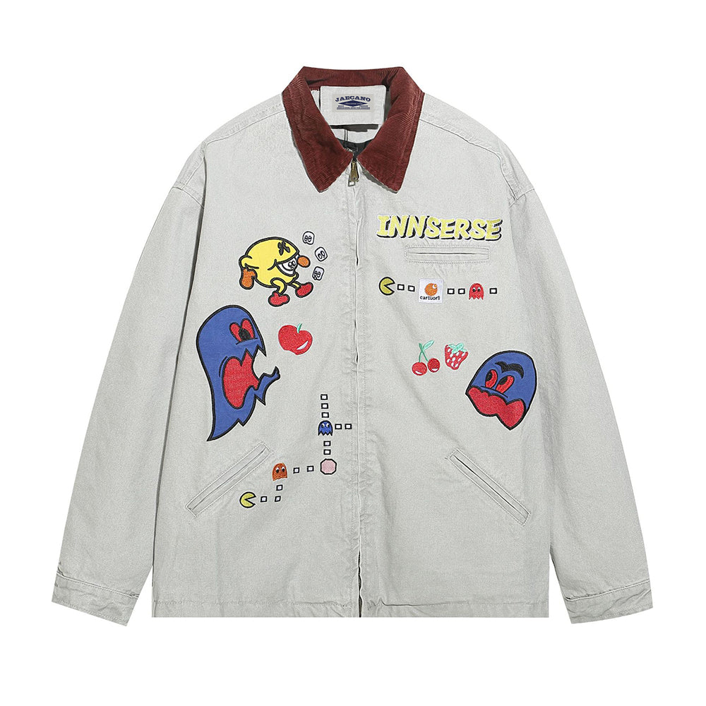 Contrast Color Fun Cartoon Versatile Jacket 