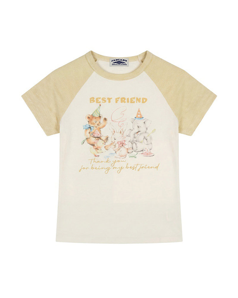 Retro contrast short sleeves