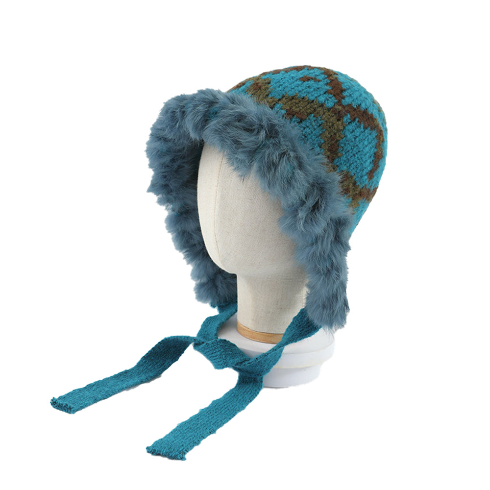 Retro jacquard warm beanie