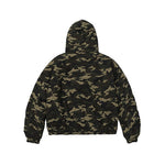 Camouflage plush hooded jacket