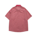 復古格紋短袖襯衫