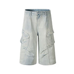 Washed distressed jeans