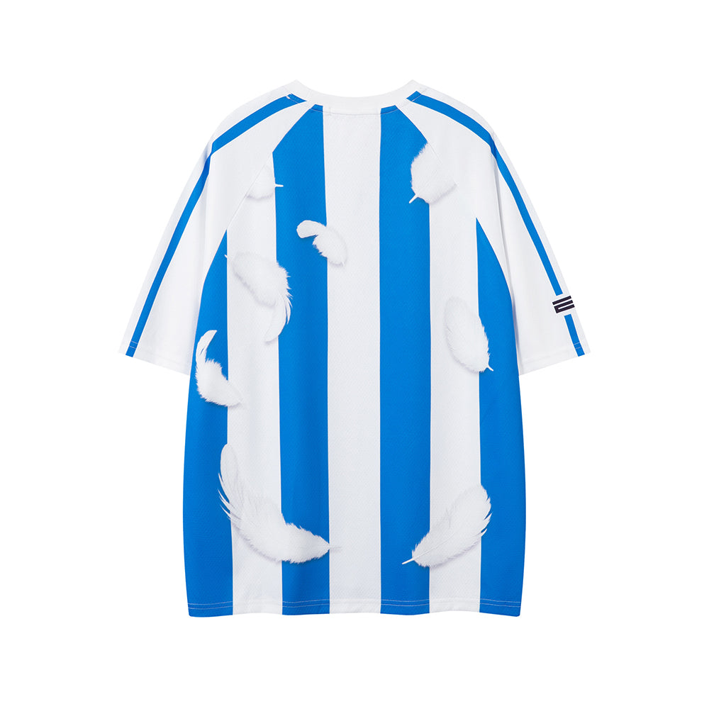 Vertical striped couple short sleeves