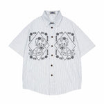 Retro fun striped short sleeve shirt