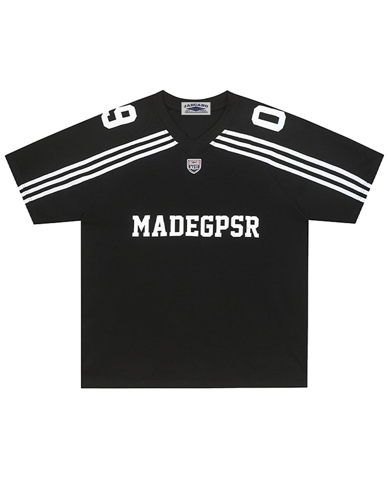 Embroidered badge short-sleeved shirt