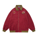 復古撞色刺綉外套