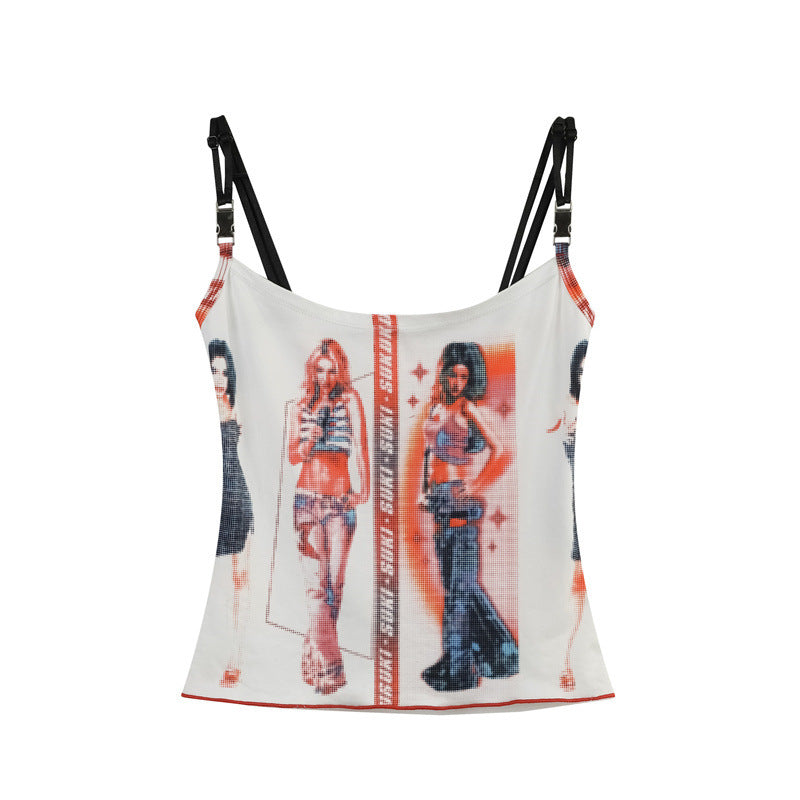 Retro Character Print Suspenders (Women's)