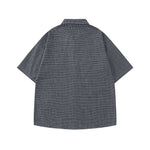 復古格紋短袖襯衫
