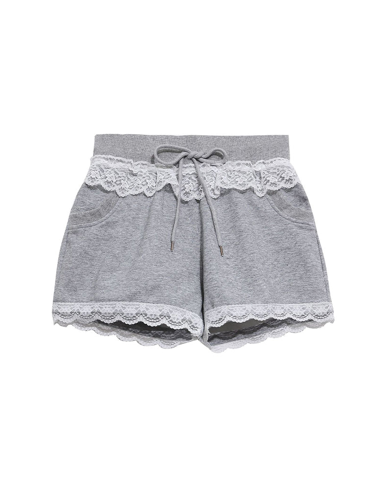 蕾絲花邊休閑短褲