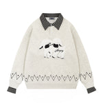 Retro fake two piece sweatshirt