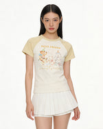 Retro contrast short sleeves