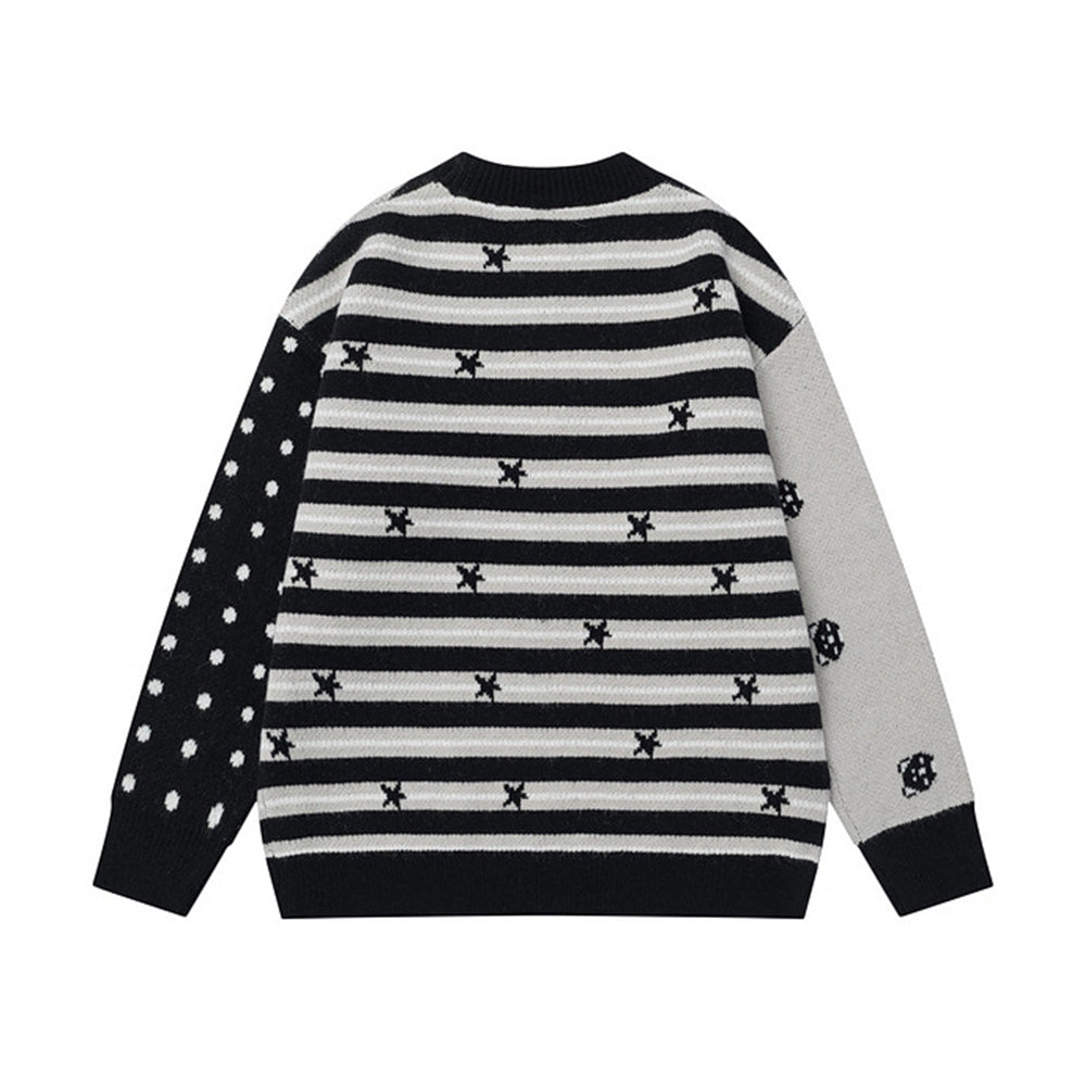 Star-striped knit sweater