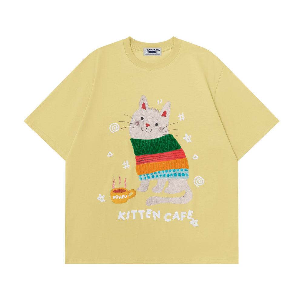 Cute cat short sleeves