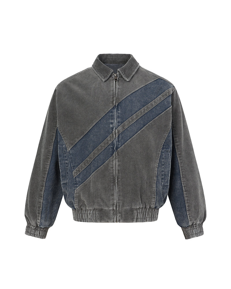 Contrast color patchwork casual jacket