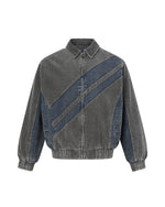 Contrast color patchwork casual jacket