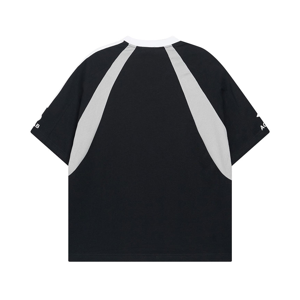 Simple contrast color short sleeves