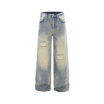 Ripped straight jeans