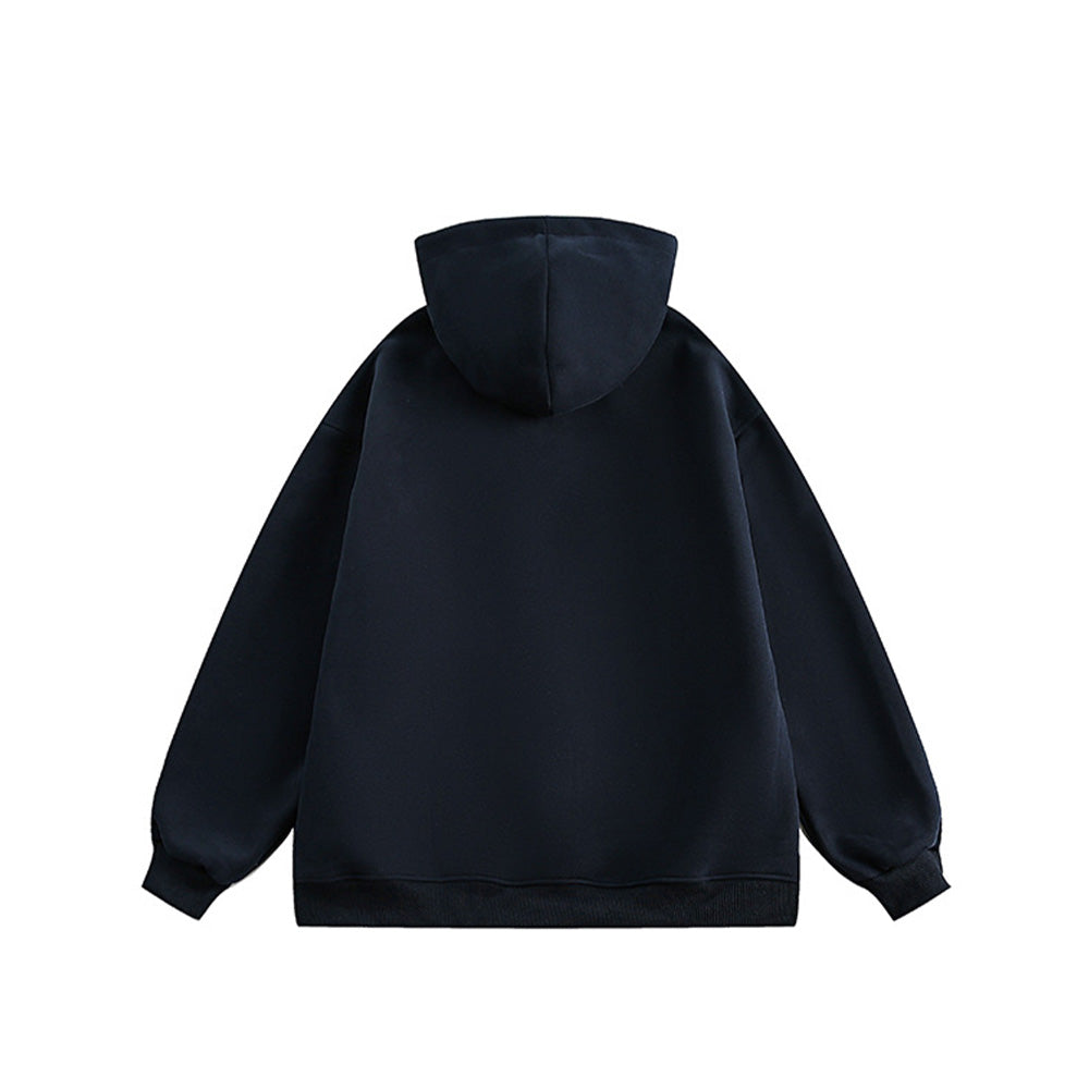 Button-down hooded sweatshirt